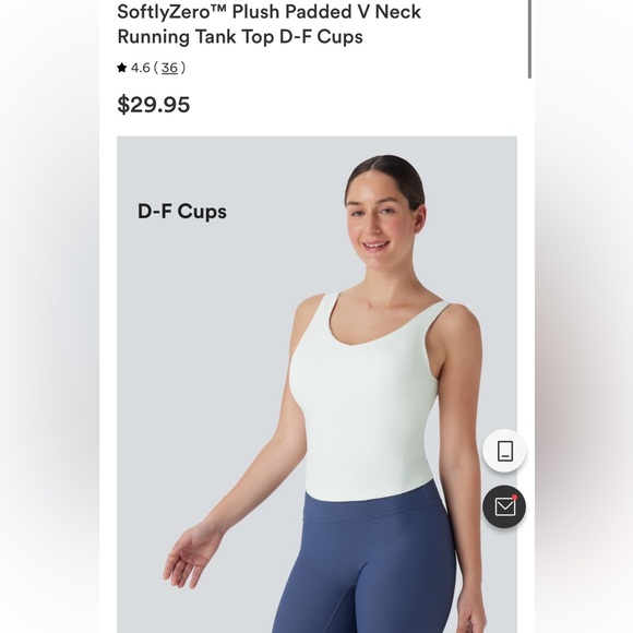 HALARA Tops - NWT HALARA SoftlyZero White Padded Running Tank Top Womens Size Large Cups D-F